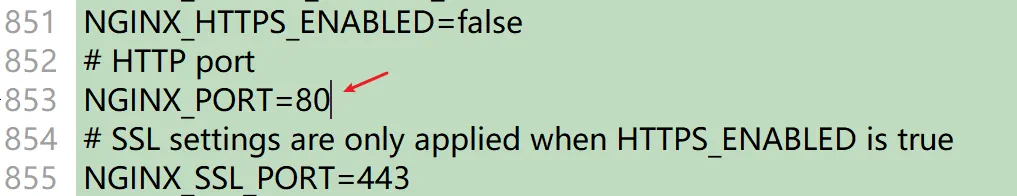 修改 Dify .env 端口配置的界面