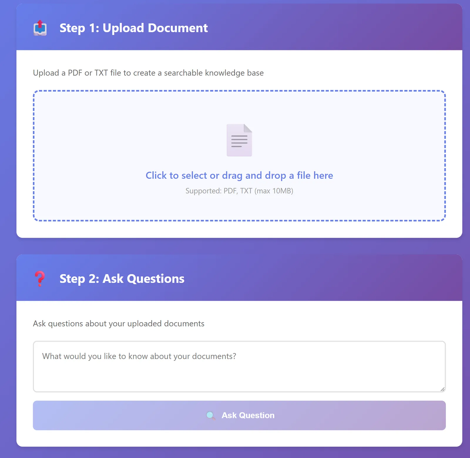 RAG Application Interface