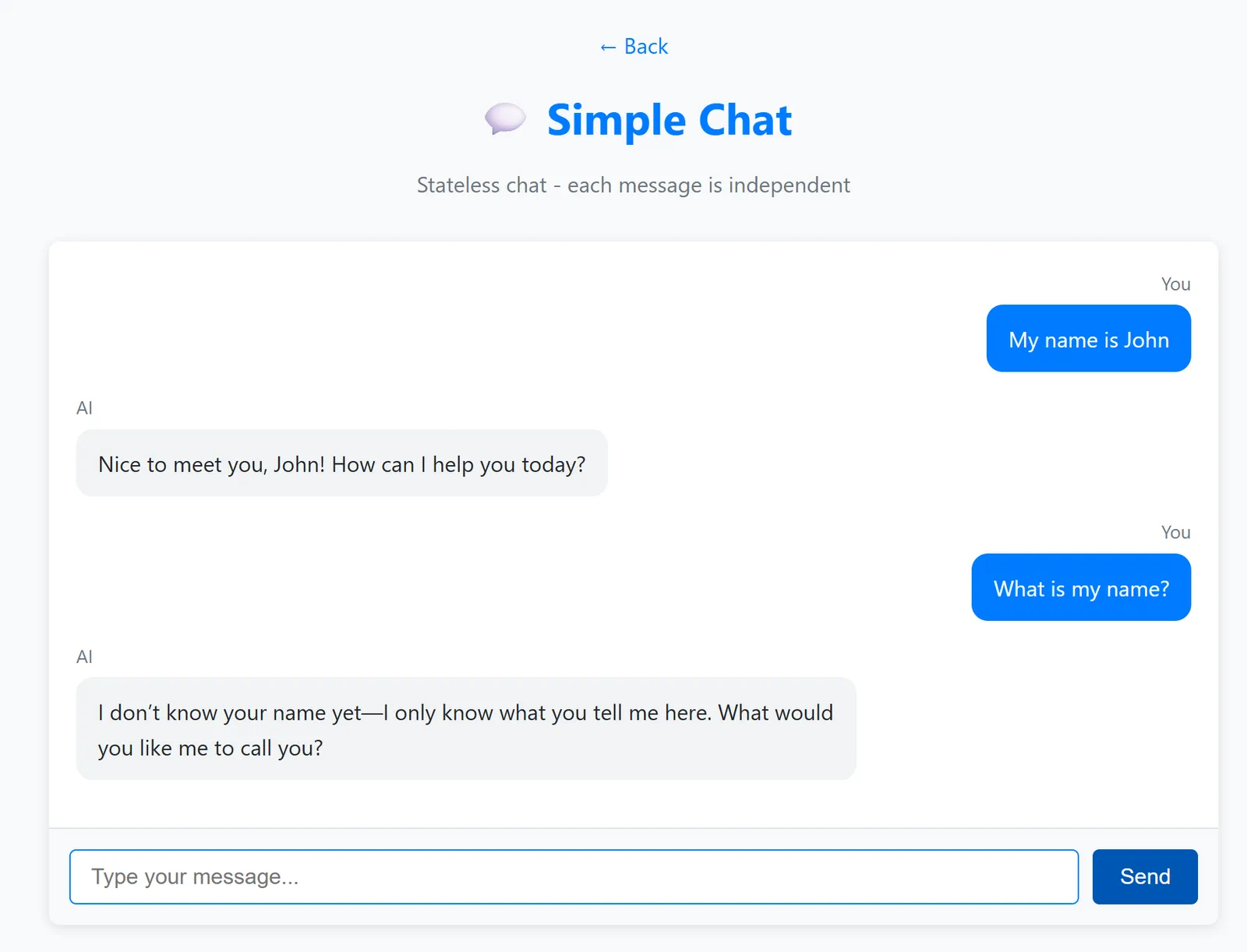 Stateless Chat Demo