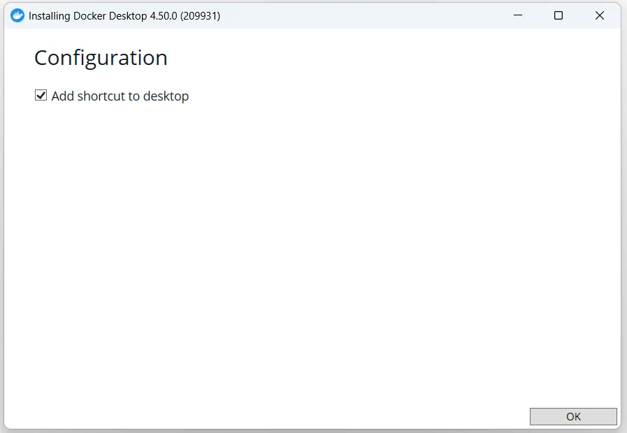 Docker Desktop 安装设置界面