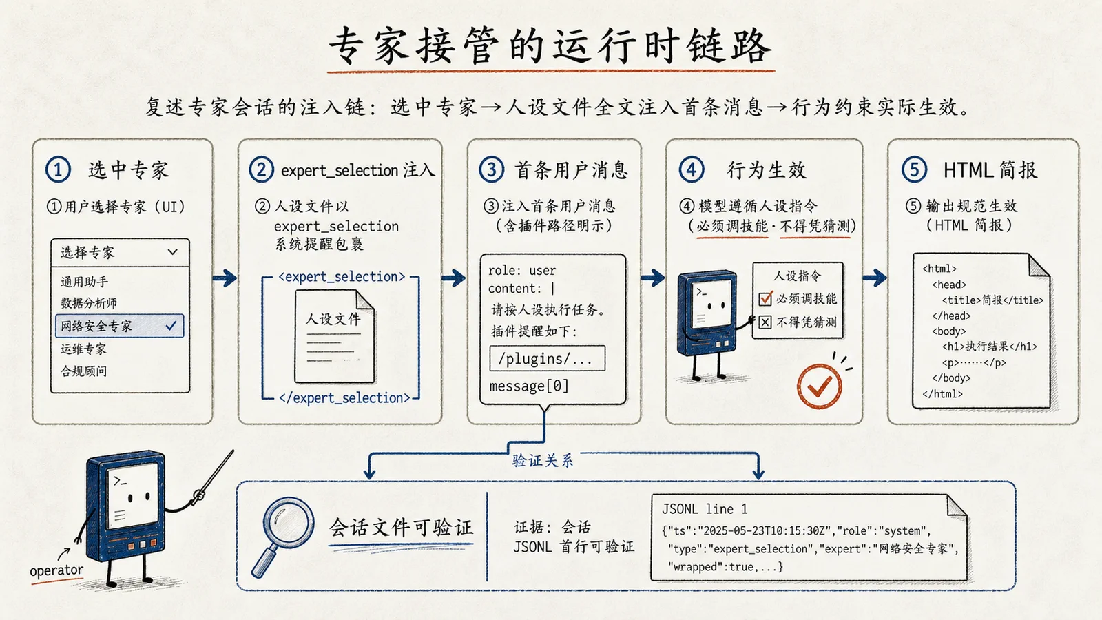 专家接管的运行时链路